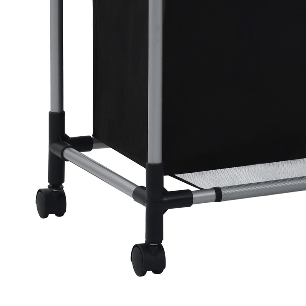 Portabiancheria con 3 Sacchi in Acciaio Nero - homemem39