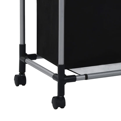 Portabiancheria con 3 Sacchi in Acciaio Nero - homemem39