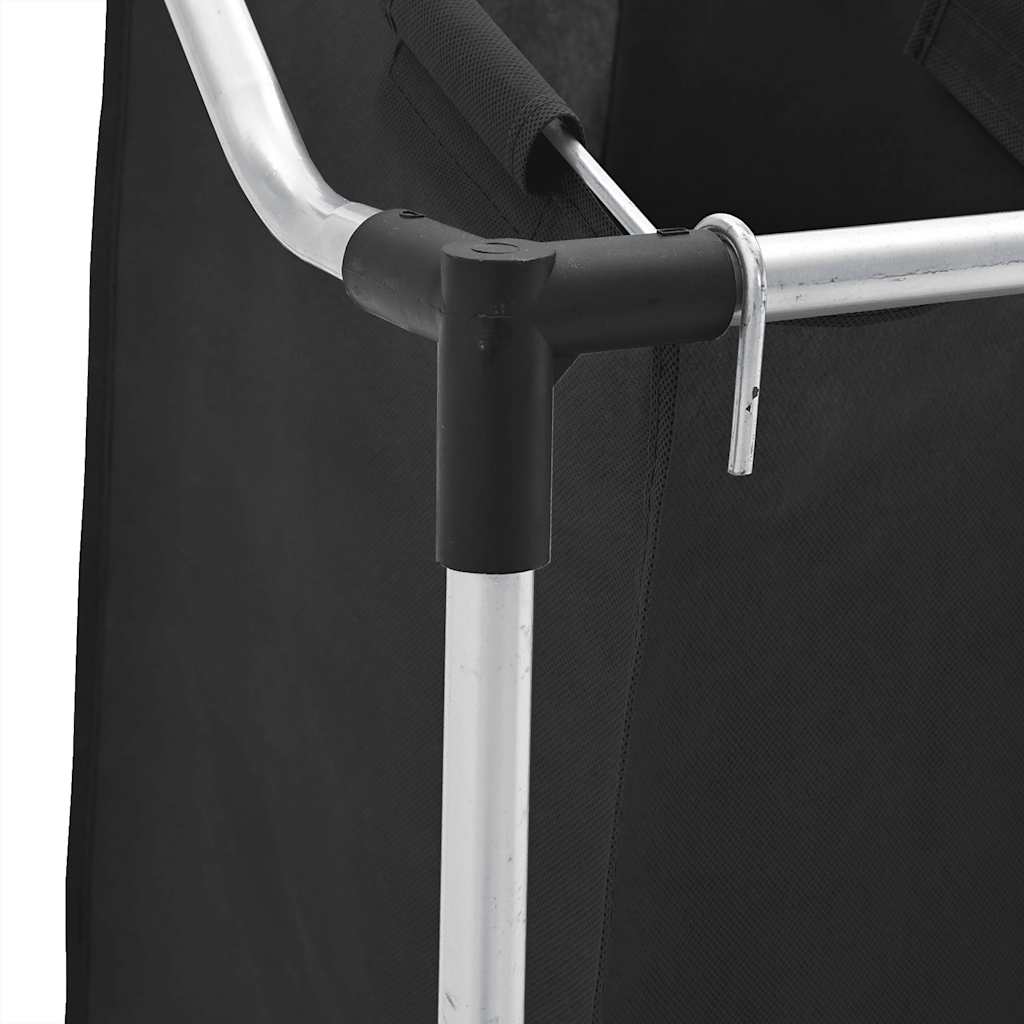 Portabiancheria con 3 Sacchi in Acciaio Nero - homemem39