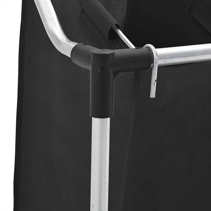 Portabiancheria con 3 Sacchi in Acciaio Nero - homemem39