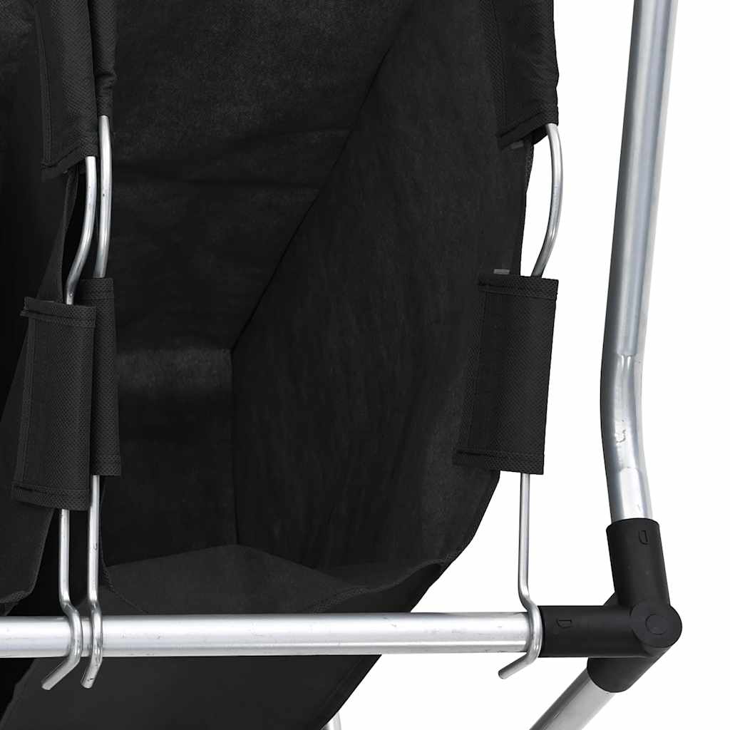 Portabiancheria con 3 Sacchi in Acciaio Nero - homemem39