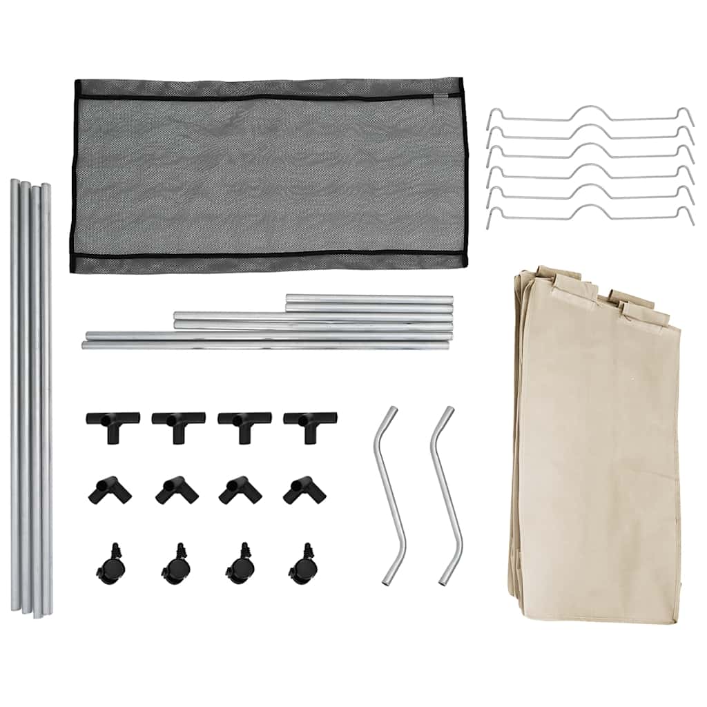 Portabiancheria con 3 Sacchi Crema in Acciaio - homemem39