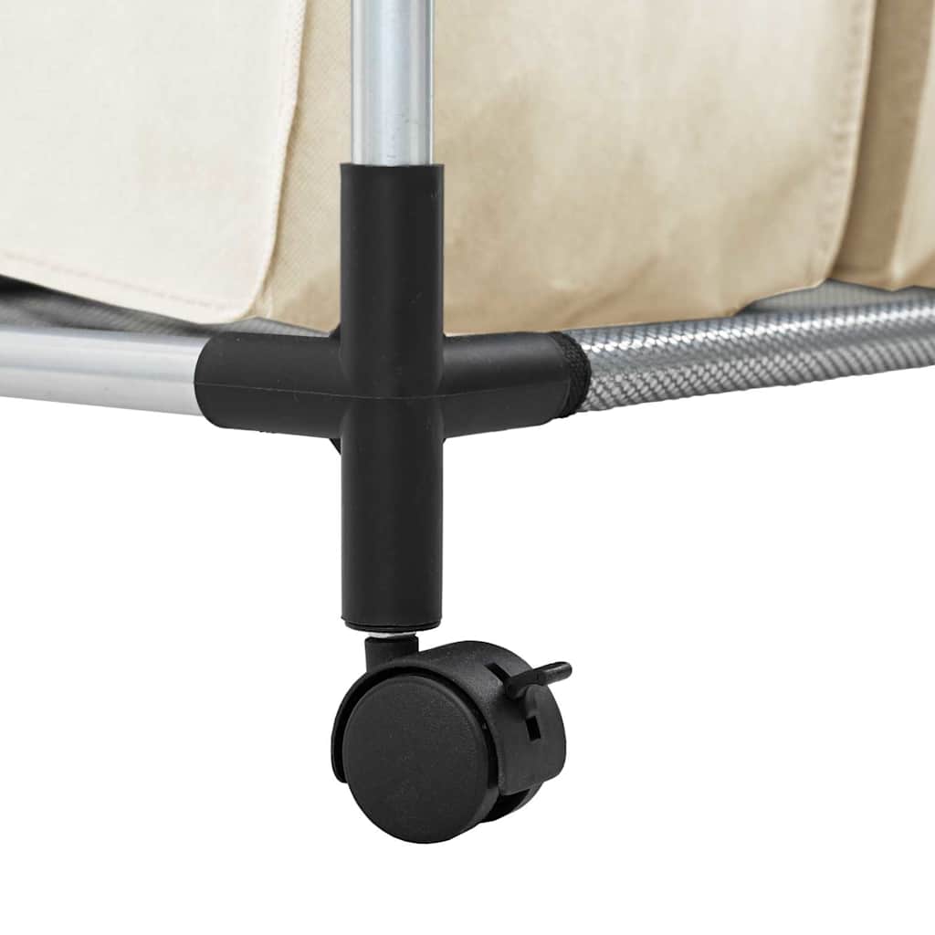 Portabiancheria con 3 Sacchi Crema in Acciaio - homemem39