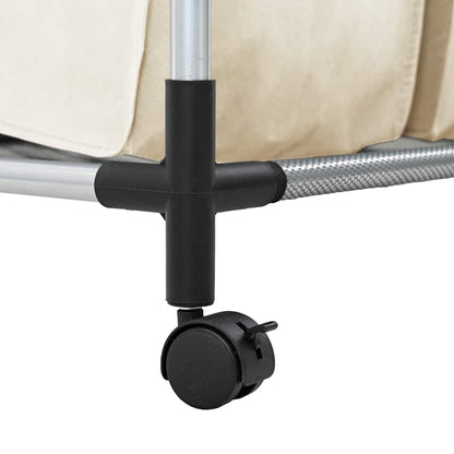 Portabiancheria con 4 Sacchi Crema in Acciaio - homemem39