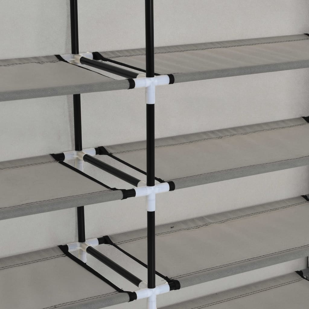 Scarpiera Coperta Grigia 115x28x110 cm in Tessuto - homemem39