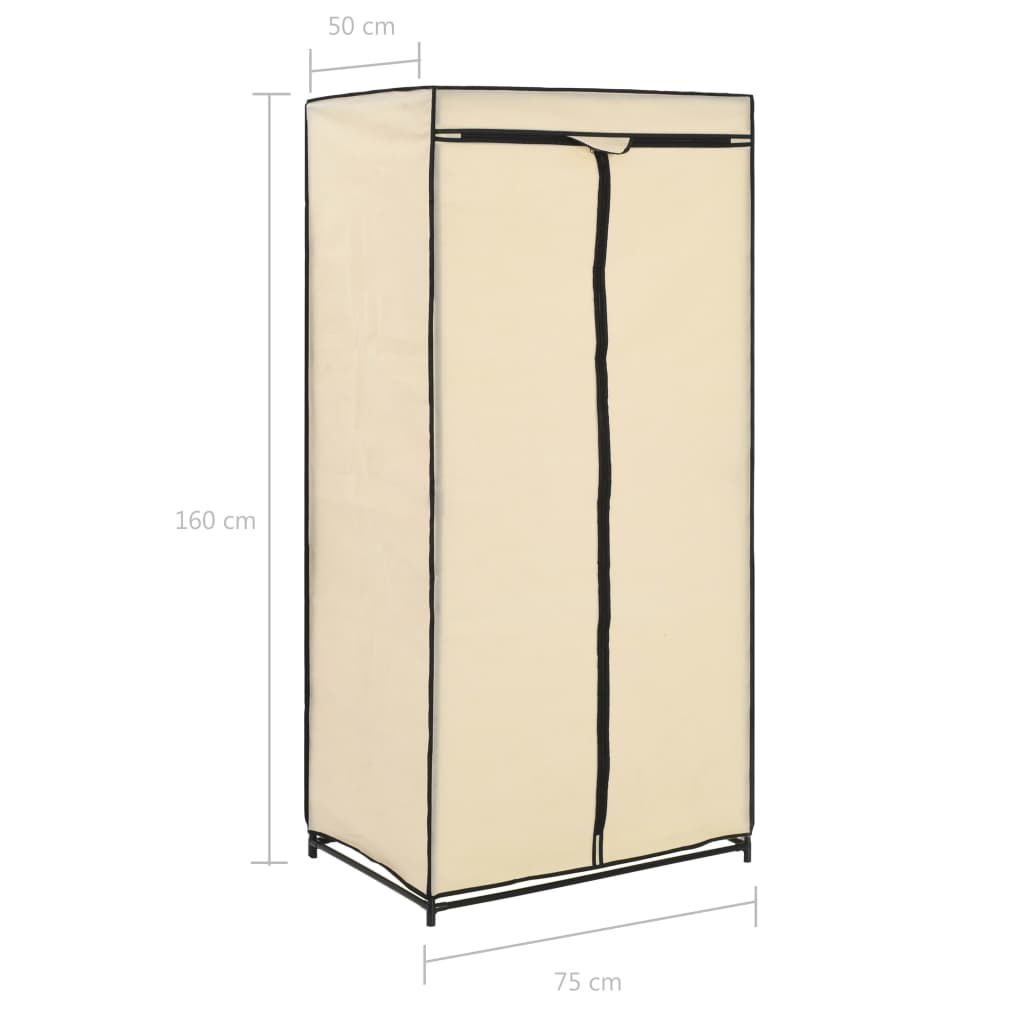 Kleiderschrank 2 Stk. Creme 75x50x160 cm