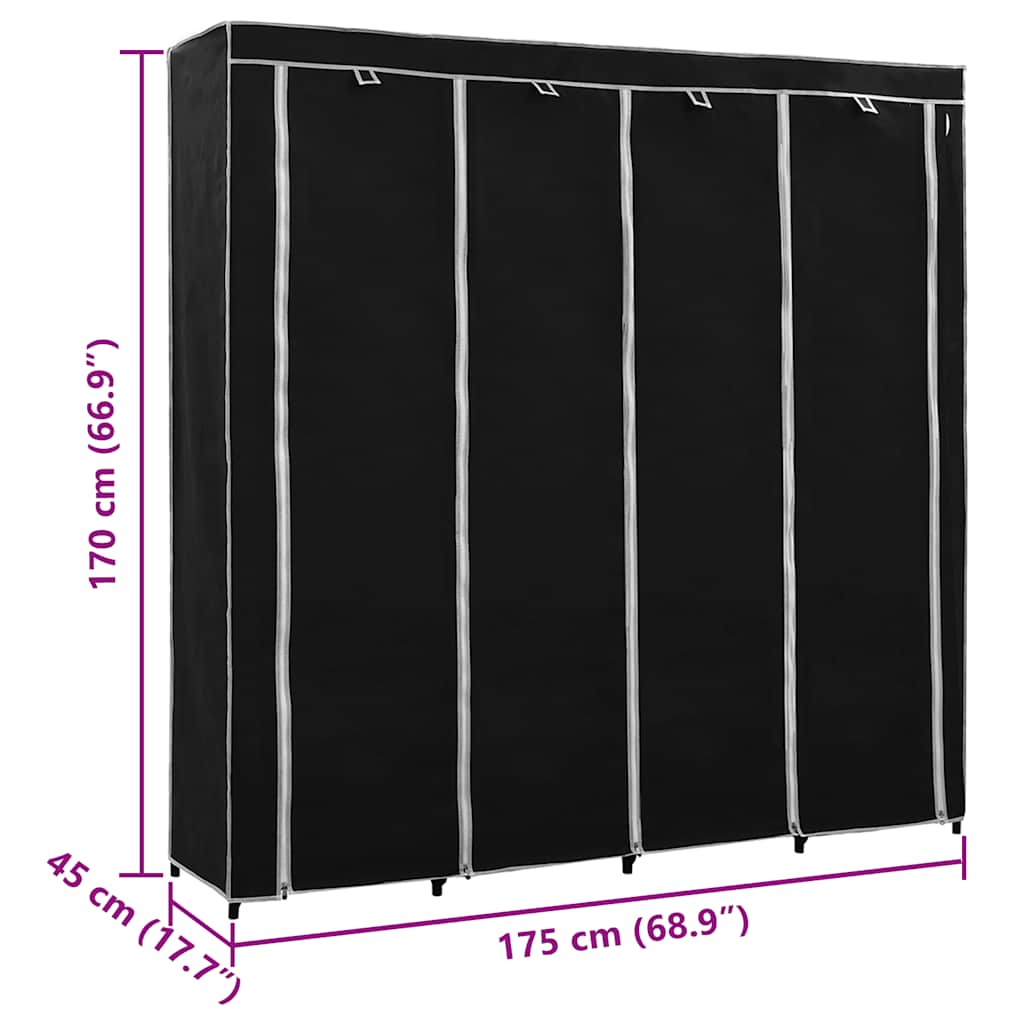 Guardaroba con 4 Scomparti 175x45x170 cm