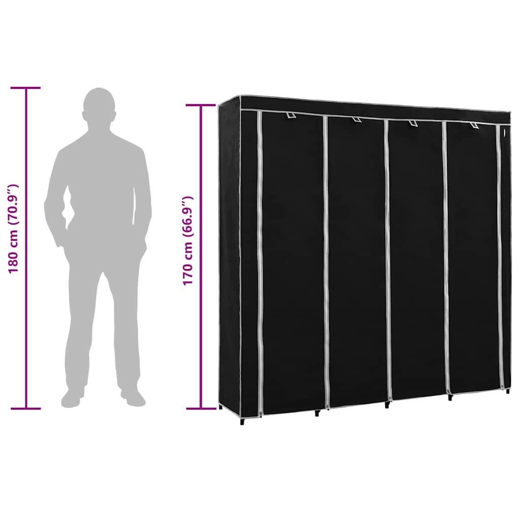 Guardaroba con 4 Scomparti 175x45x170 cm