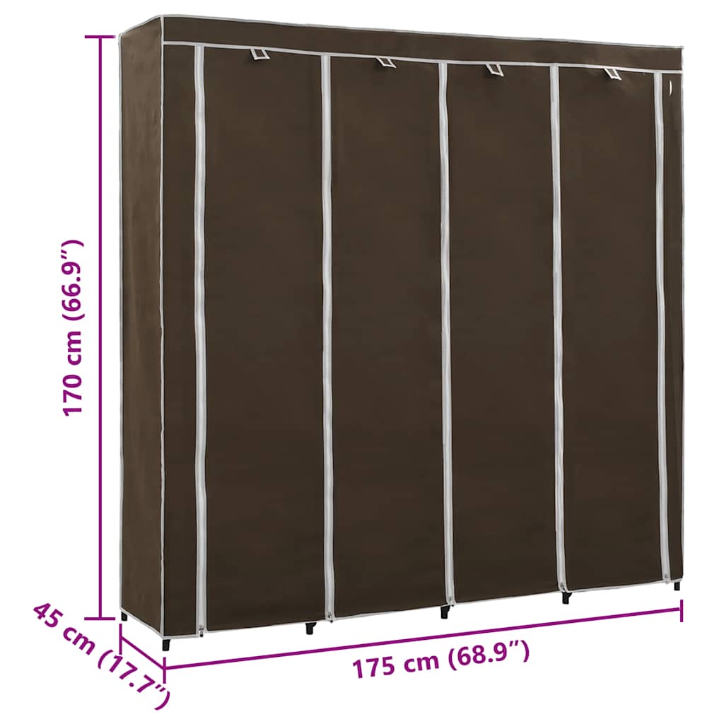 Guardaroba con 4 Scomparti Marrone 175x45x170 cm - homemem39
