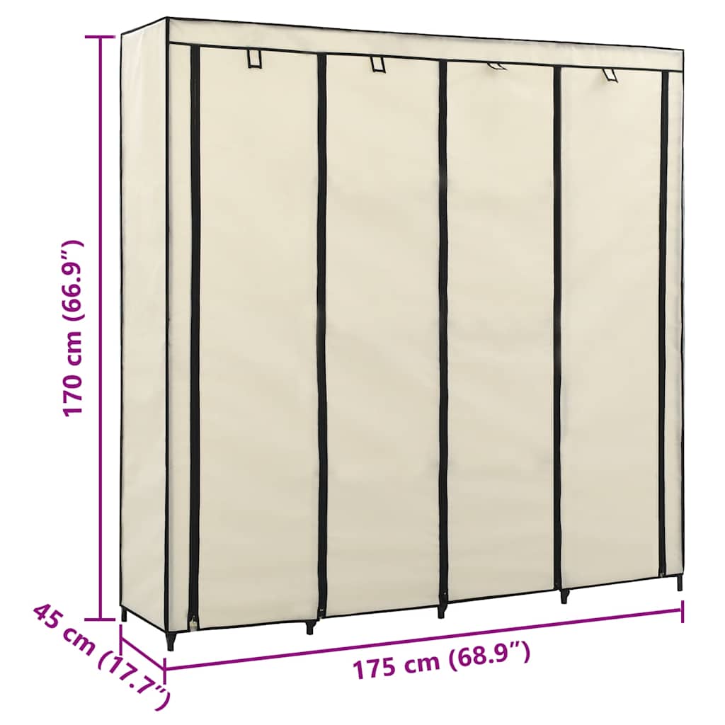 Guardaroba con 4 Scomparti Crema 175x45x170 cm | homemem39