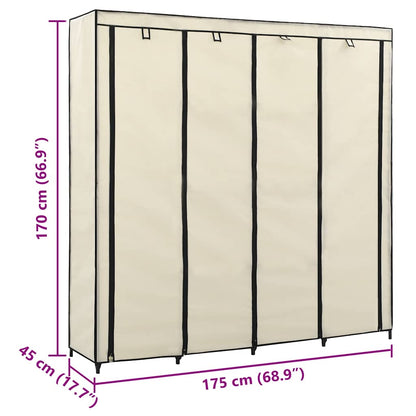 Guardaroba con 4 Scomparti Crema 175x45x170 cm | homemem39