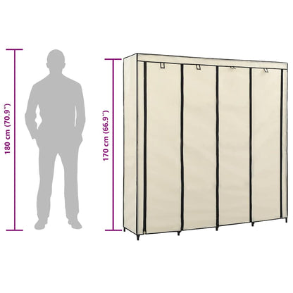 Guardaroba con 4 Scomparti Crema 175x45x170 cm | homemem39