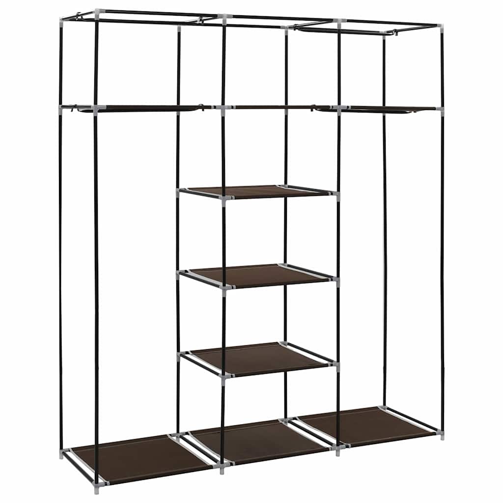 Armadio con Scomparti e Aste Marrone 150x45x175 cm in Tessuto | homemem39