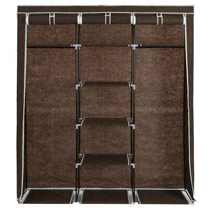 Armadio con Scomparti e Aste Marrone 150x45x175 cm in Tessuto | homemem39