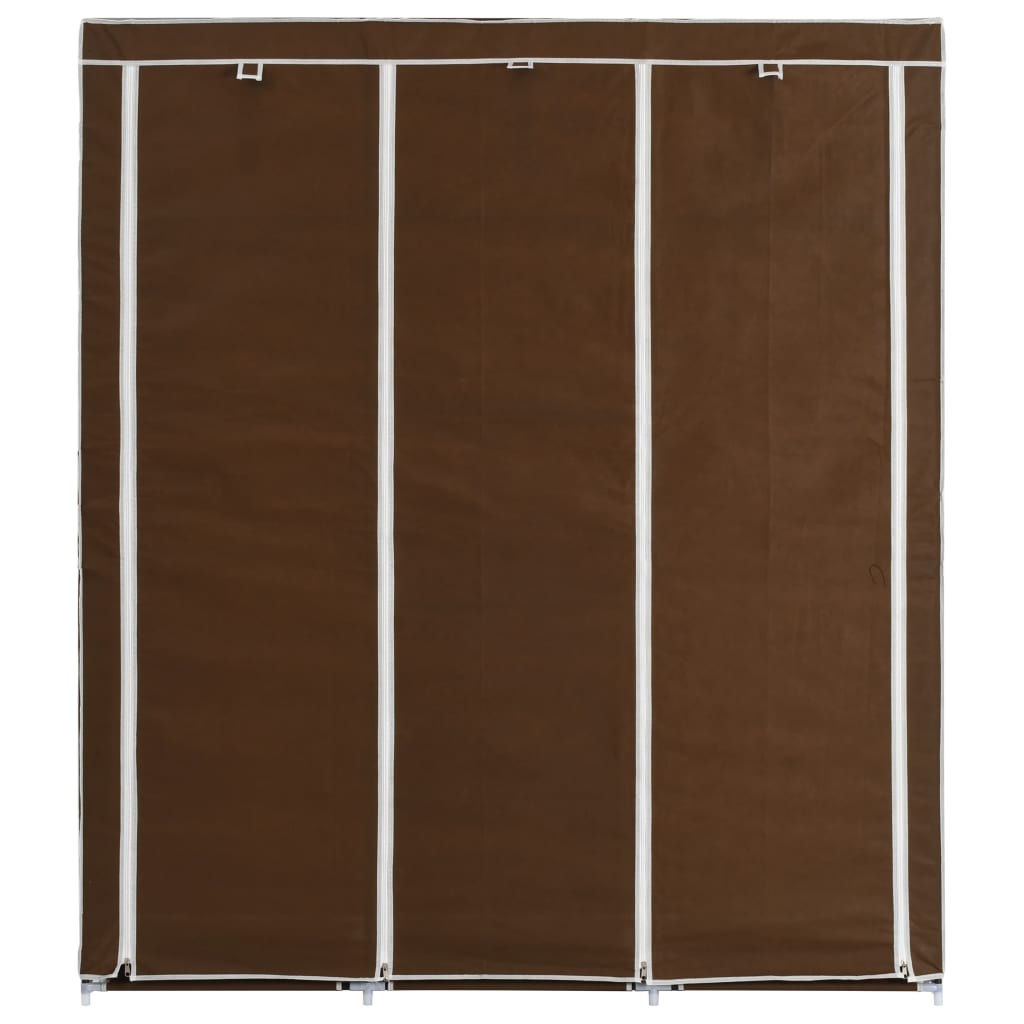 Armadio con Scomparti e Aste Marrone 150x45x175 cm in Tessuto - homemem39