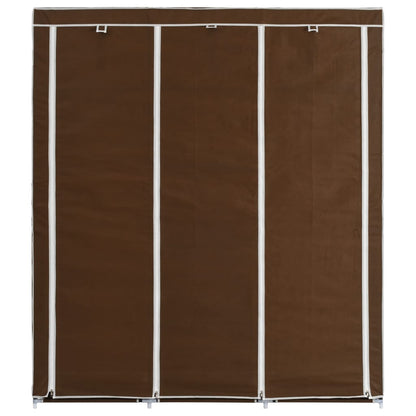 Armadio con Scomparti e Aste Marrone 150x45x175 cm in Tessuto - homemem39