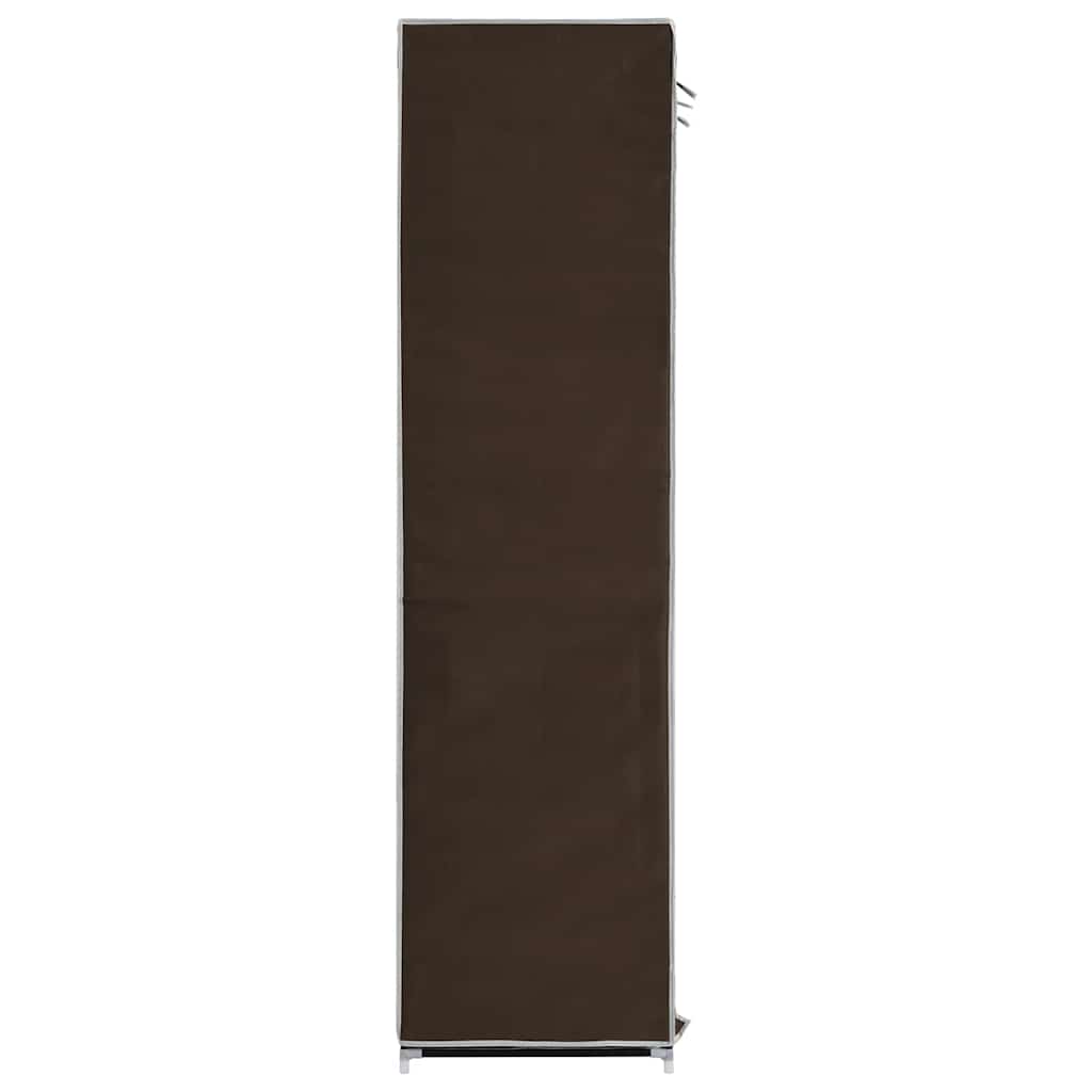 Armadio con Scomparti e Aste Marrone 150x45x175 cm in Tessuto | homemem39