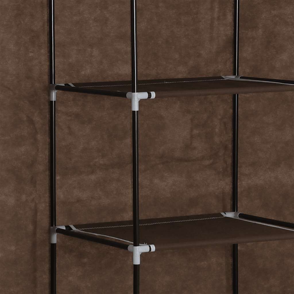 Armadio con Scomparti e Aste Marrone 150x45x175 cm in Tessuto | homemem39