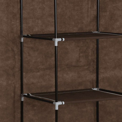 Armadio con Scomparti e Aste Marrone 150x45x175 cm in Tessuto | homemem39