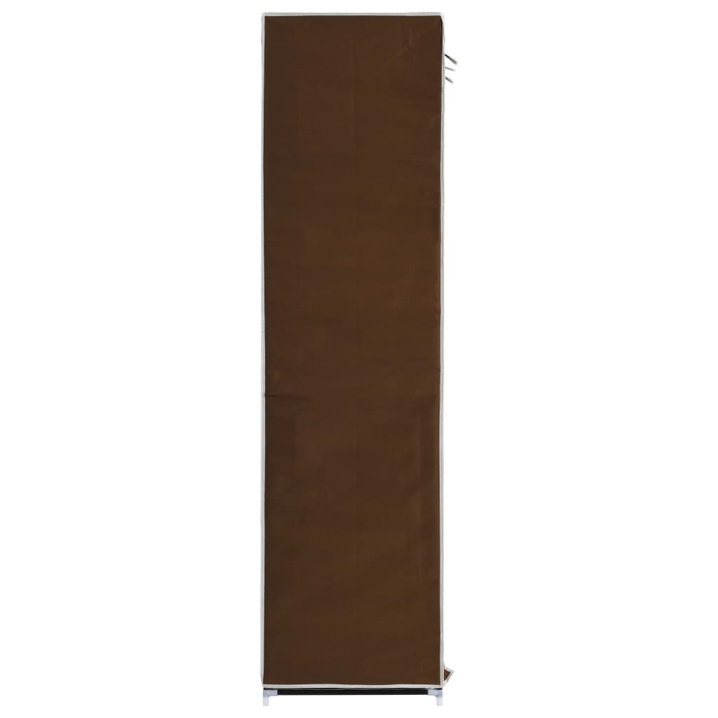 Armadio con Scomparti e Aste Marrone 150x45x175 cm in Tessuto - homemem39
