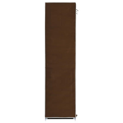Armadio con Scomparti e Aste Marrone 150x45x175 cm in Tessuto - homemem39