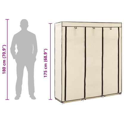 Armadio con Scomparti e Aste Crema 150x45x175 cm in Tessuto | homemem39