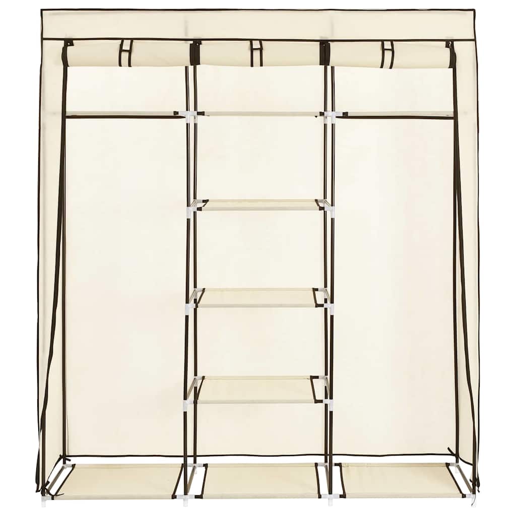 Armadio con Scomparti e Aste Crema 150x45x175 cm in Tessuto | homemem39