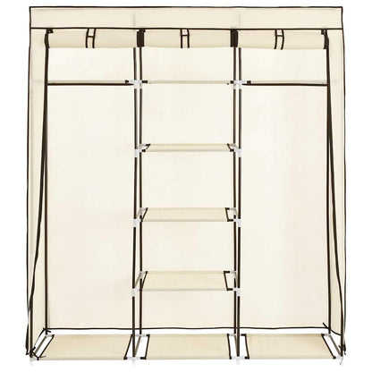 Armadio con Scomparti e Aste Crema 150x45x175 cm in Tessuto | homemem39