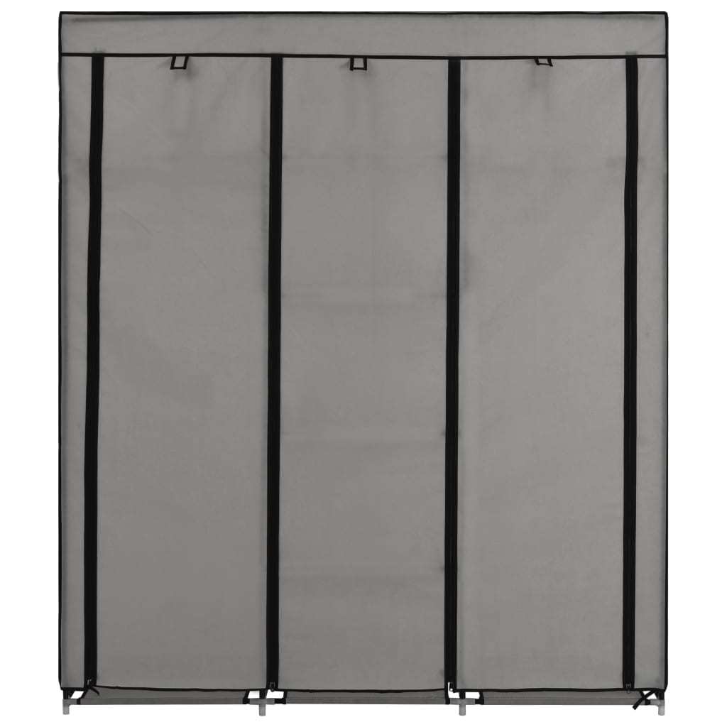 Armadio con Scomparti e Aste Grigio 150x45x175 cm in Tessuto - homemem39
