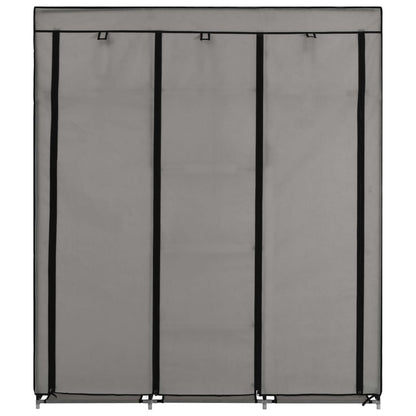 Armadio con Scomparti e Aste Grigio 150x45x175 cm in Tessuto - homemem39