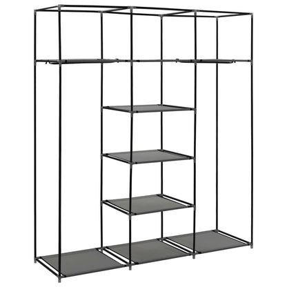 Armadio con Scomparti e Aste Grigio 150x45x175 cm in Tessuto - homemem39