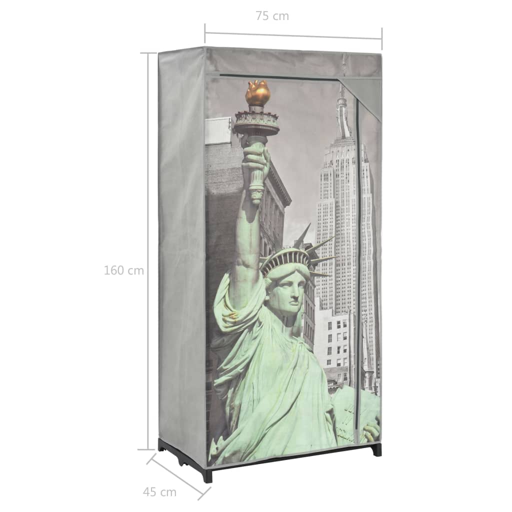 Armadio New York 75x45x160 cm in Tessuto - homemem39
