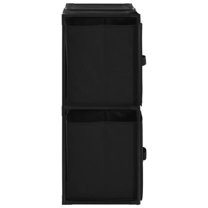 Armadietto con 4 Cesti in Tessuto Nero 63x30x71 cm Acciaio | homemem39