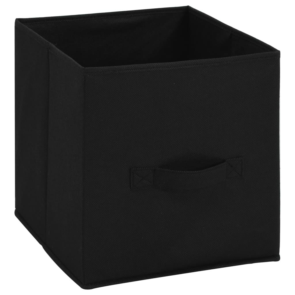 Armadietto con 4 Cesti in Tessuto Nero 63x30x71 cm Acciaio - homemem39