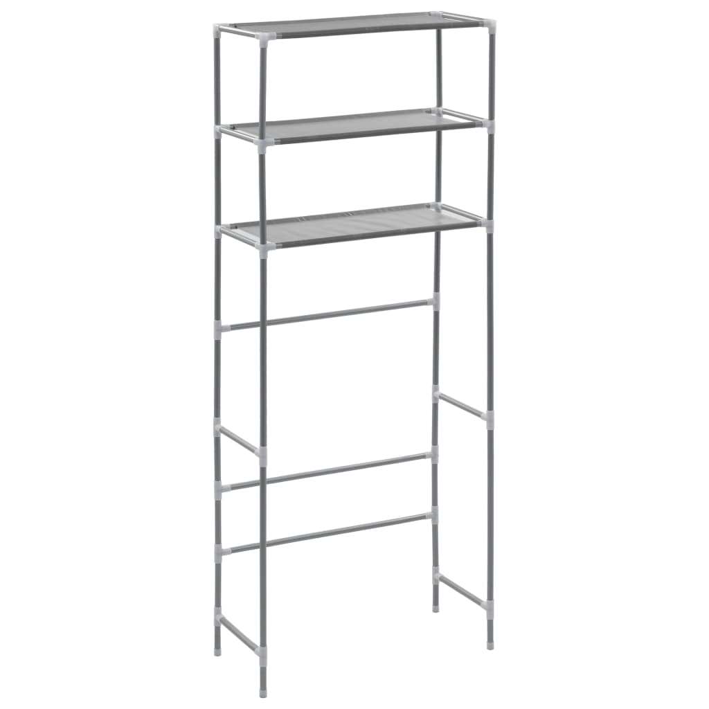 Scaffale per Lavatrice con 3 Ripiani Argento 69x28x169 cm - homemem39