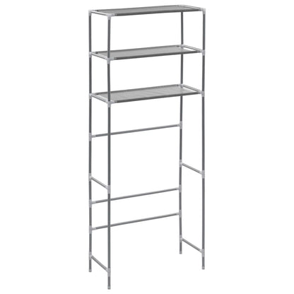 Scaffale per Lavatrice con 3 Ripiani Argento 69x28x169 cm - homemem39