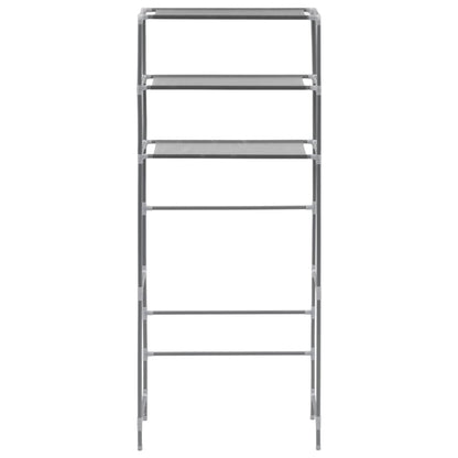 Scaffale per Lavatrice con 3 Ripiani Argento 69x28x169 cm - homemem39