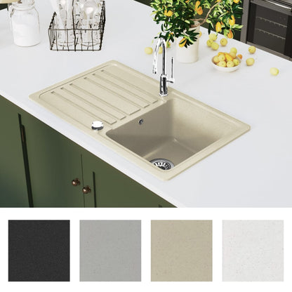 Lavello da Cucina in Granito Vasca Singola Beige | homemem39