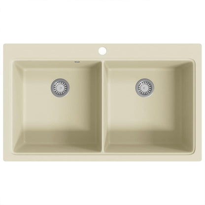 Lavello da Cucina in Granito Vasca Doppia Beige | homemem39