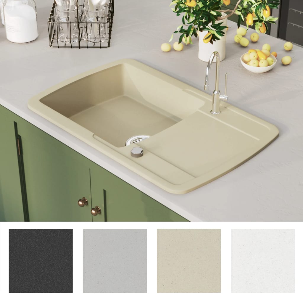 Lavello da Cucina in Granito Vasca Singola Beige - homemem39