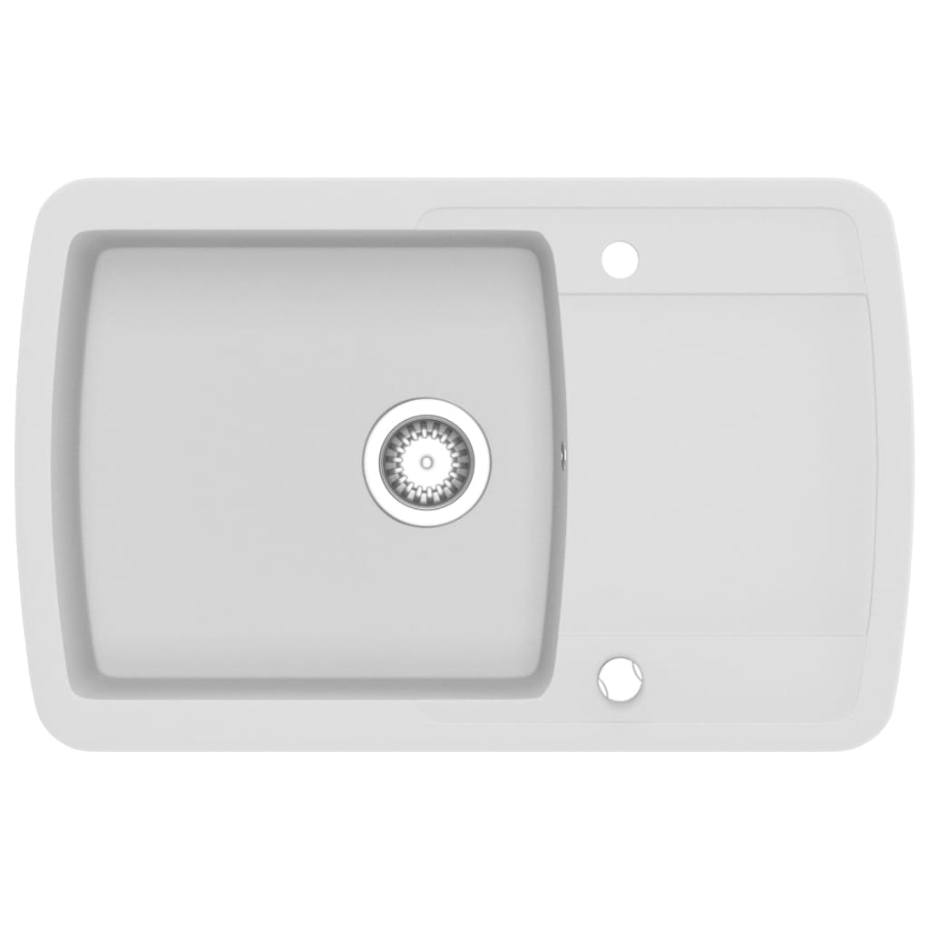 Lavello da Cucina in Granito Vasca Singola Bianco - homemem39