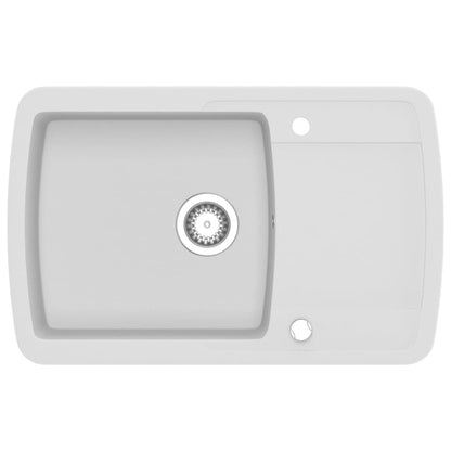 Lavello da Cucina in Granito Vasca Singola Bianco - homemem39
