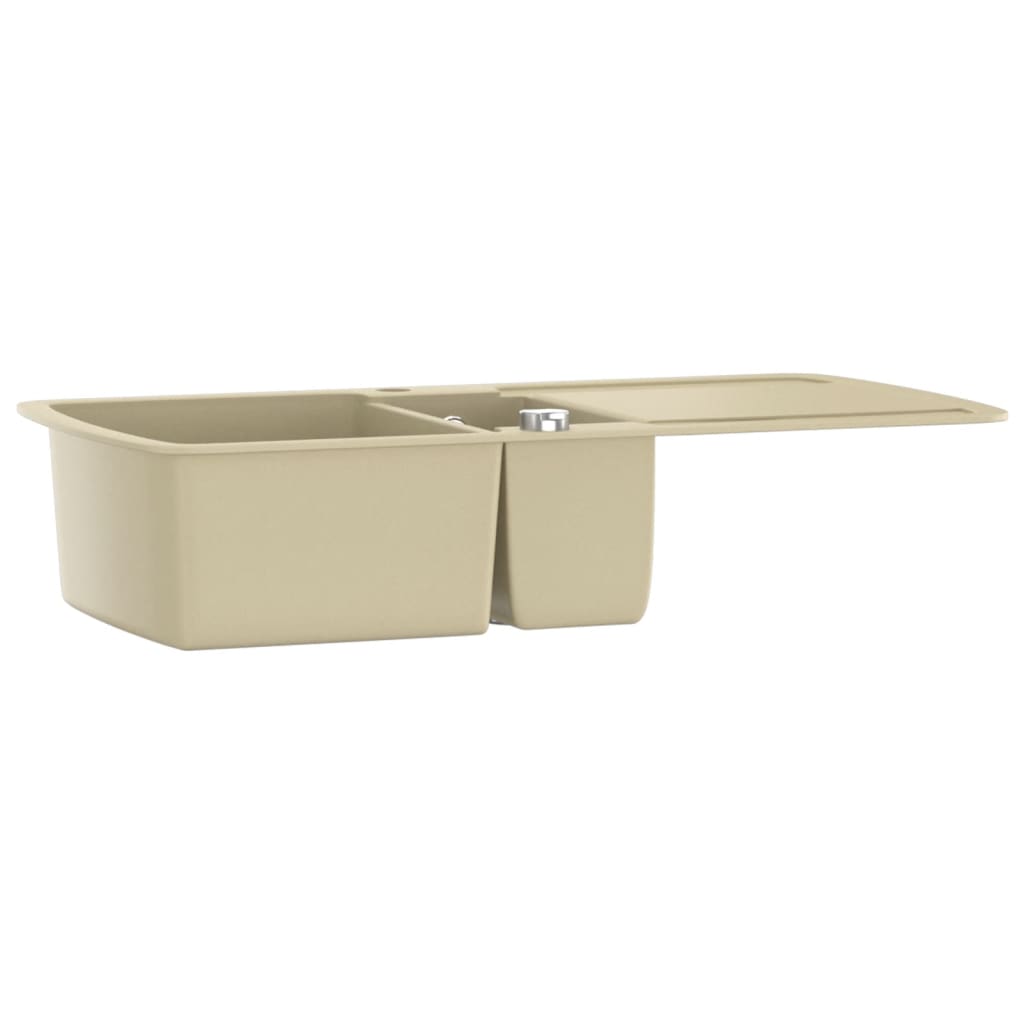 Lavello da Cucina in Granito Vasca Doppia Beige - homemem39