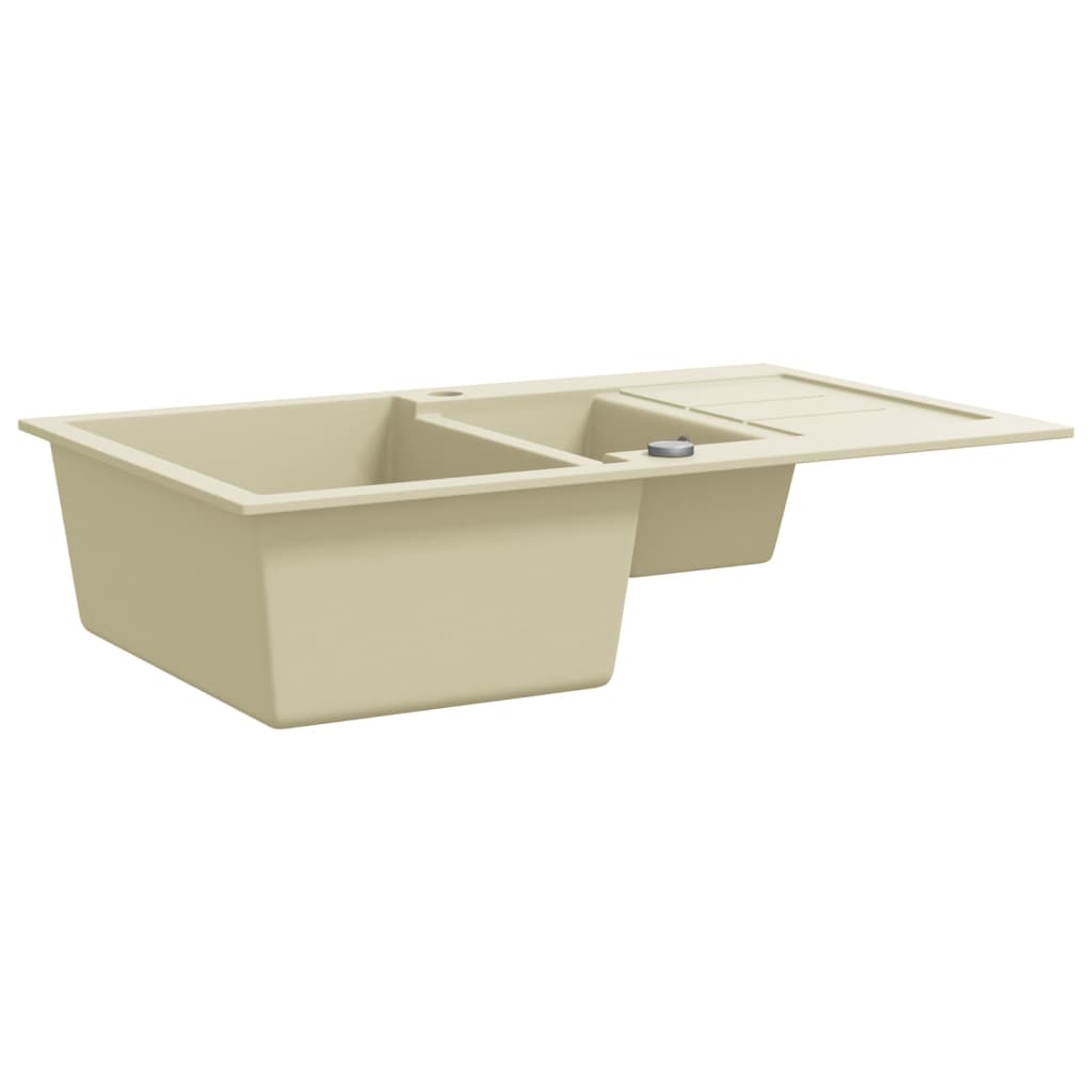 Lavello da Cucina in Granito Vasca Doppia Beige - homemem39