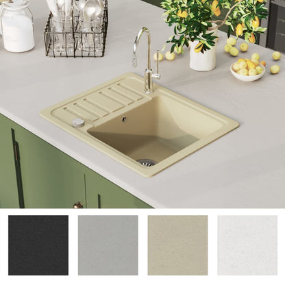 Lavello da Cucina in Granito Vasca Singola Beige | homemem39