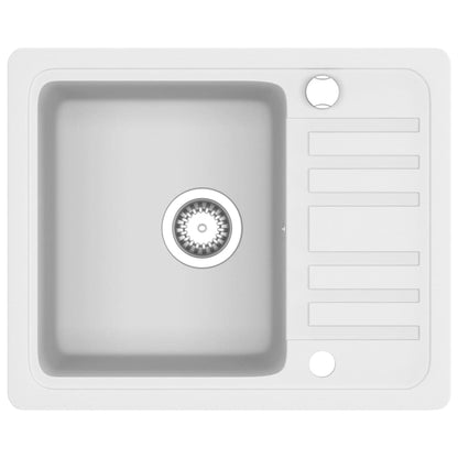 Lavello da Cucina in Granito Vasca Singola Bianco - homemem39