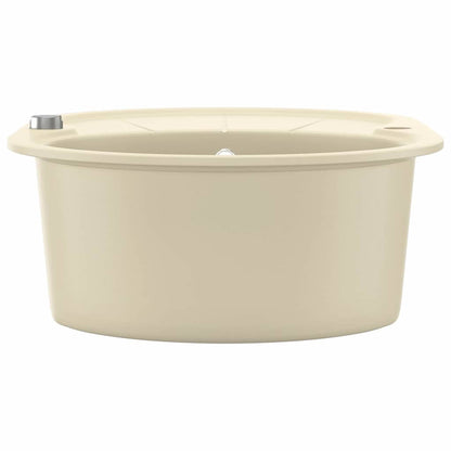 Lavello da Cucina in Granito Vasca Singola Ovale Beige - homemem39
