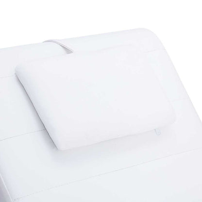 Sdraio Massaggiante con Cuscino Bianco in Similpelle