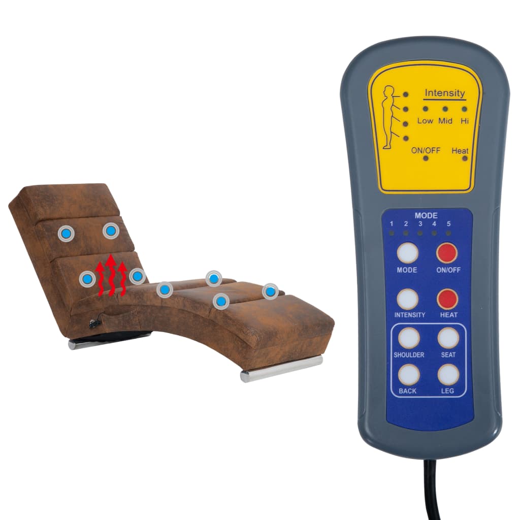 Sdraio Massaggiante Marrone in Similpelle  Scamosciata - homemem39