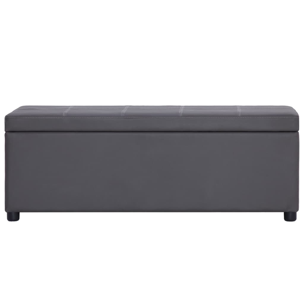 Panca con Vano Portaoggetti 116 cm Grigia in Similpelle | homemem39